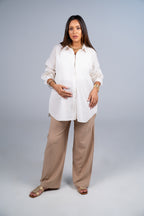 Breathe Mama Pants in Oat Beige, maternity pants product image 1