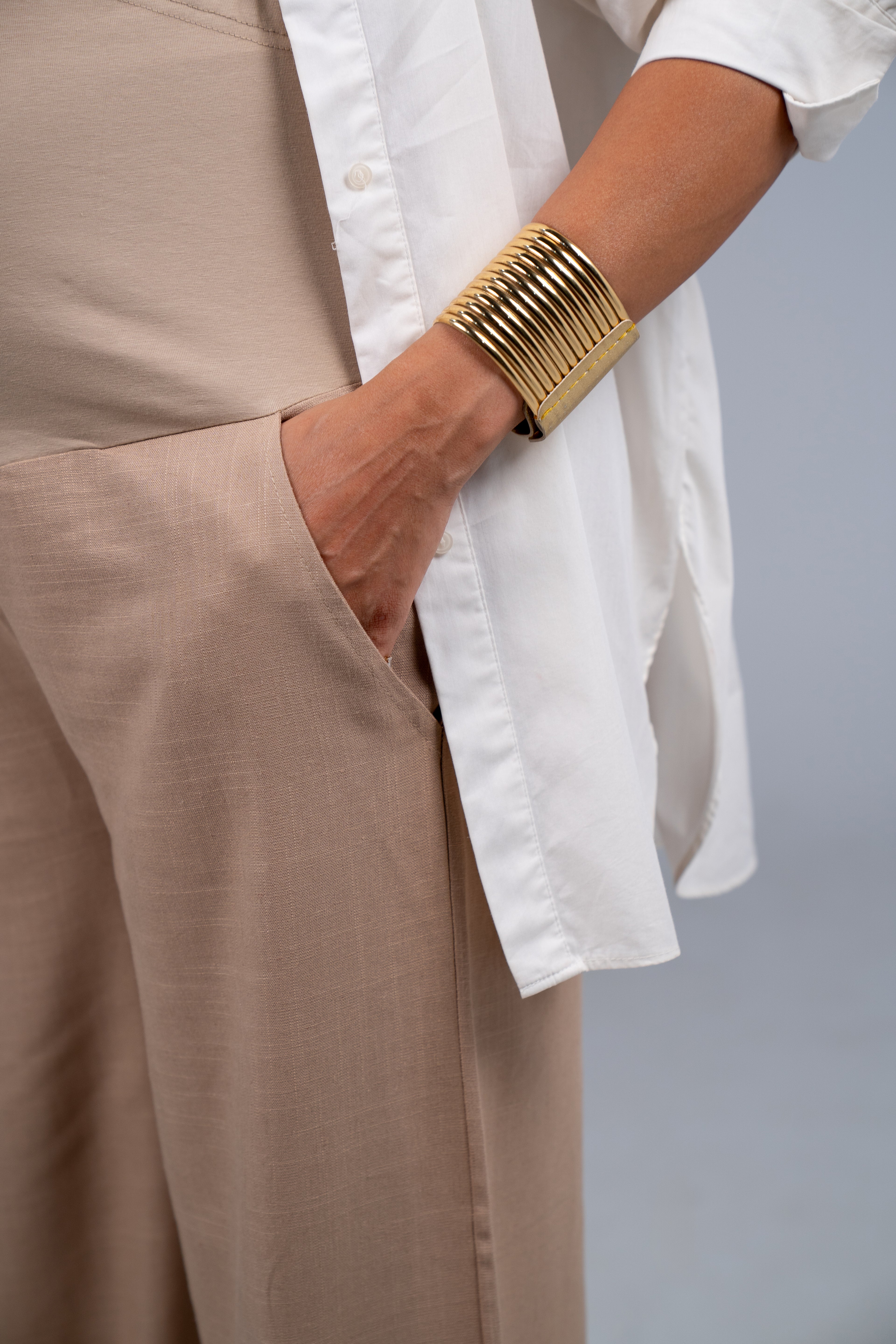 Breathe Mama Pants in Oat Beige, elegant pregnancy pants product image 8