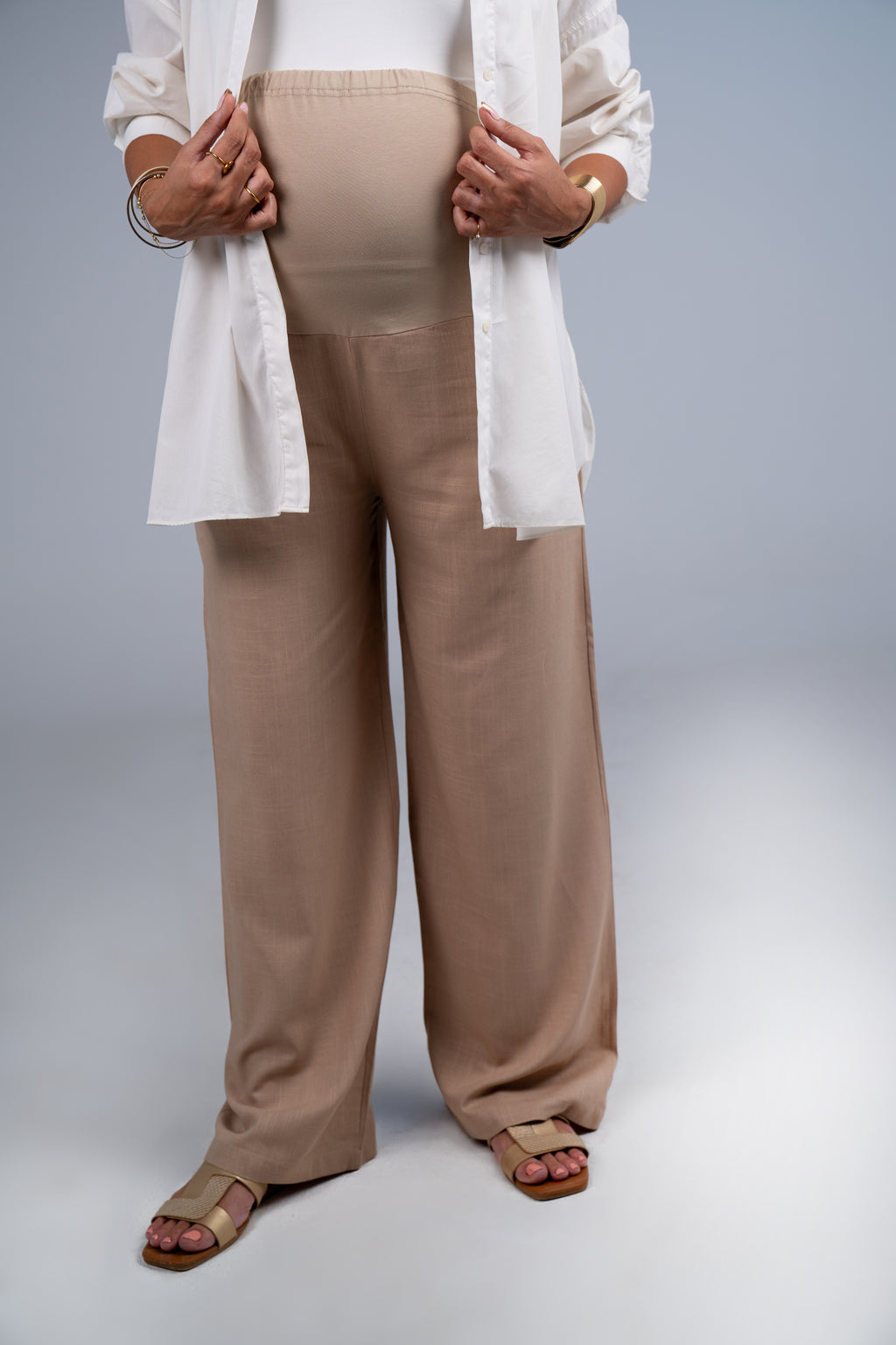 Breathe Mama Pants in Oat Beige, nursing and maternity wardrobe essential product image 6