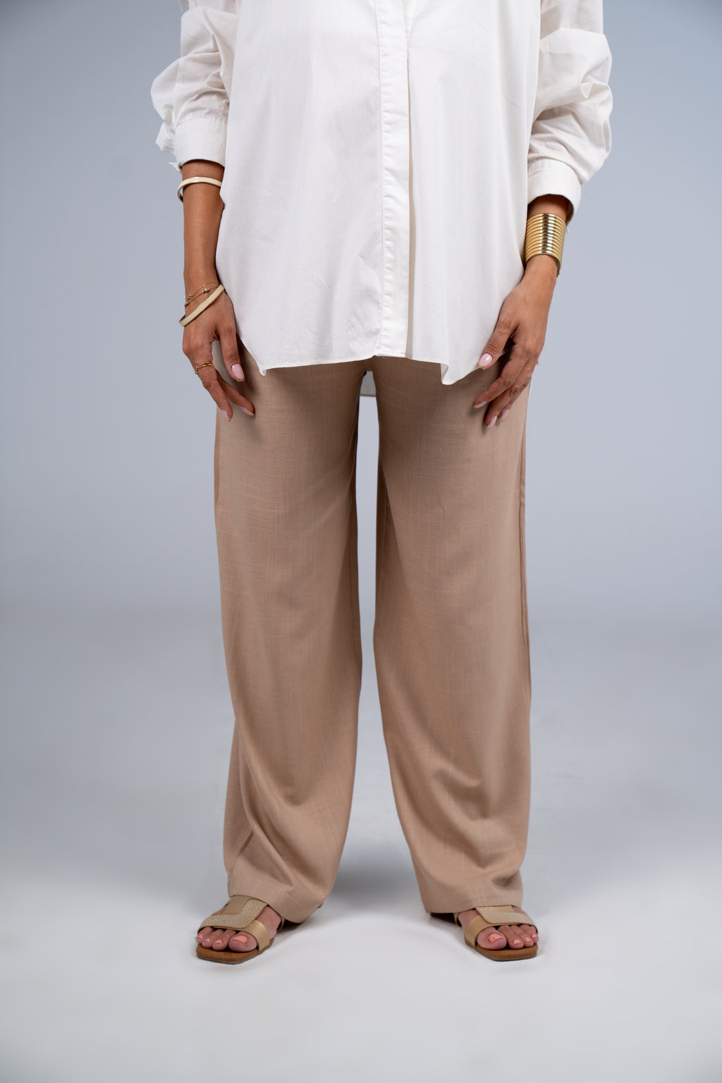 Breathe Mama Pants in Oat Beige, comfortable pregnancy trousers product image 3