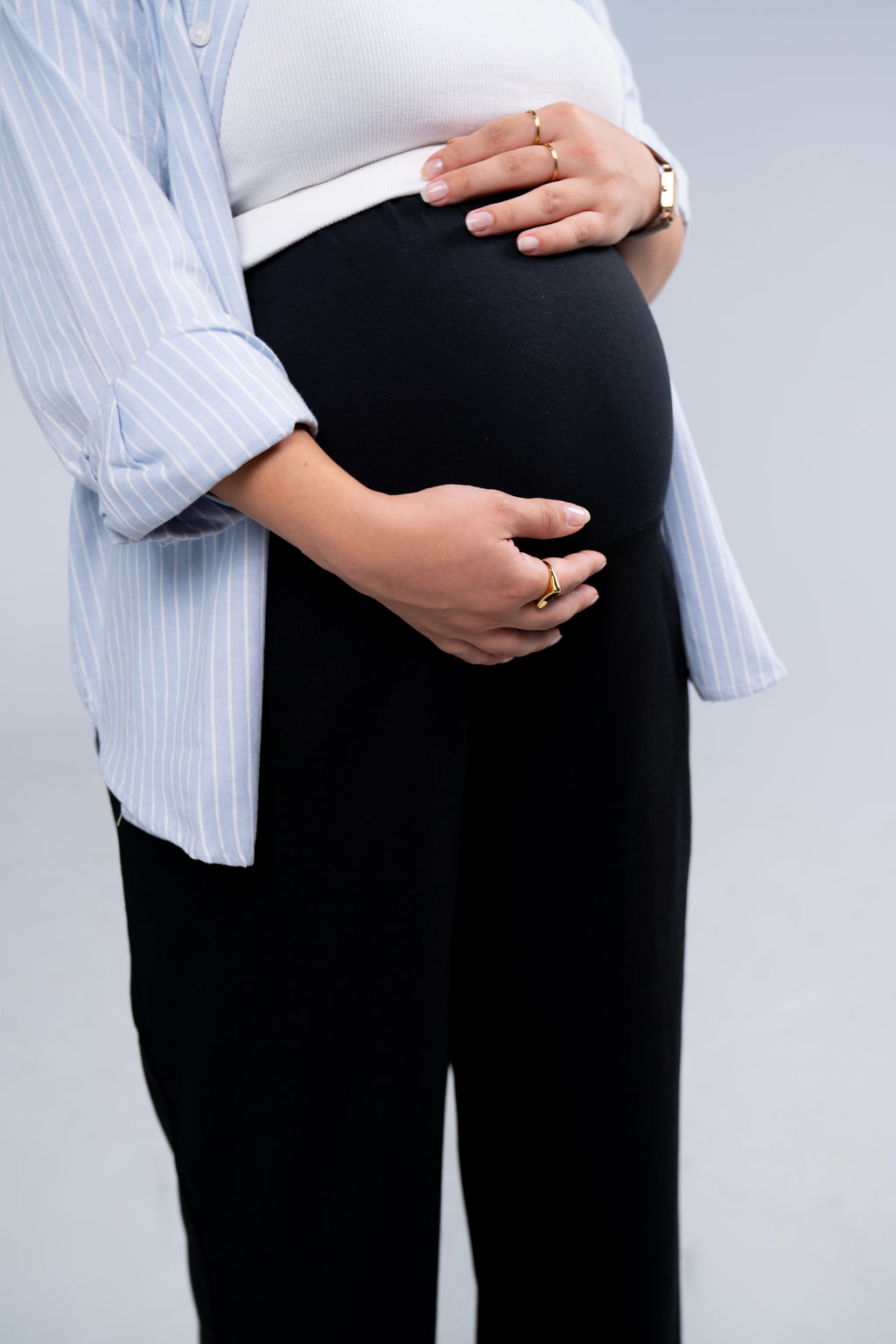 Breathe Mama Pants in Midnight Black, relaxed-fit maternity pants product image 4