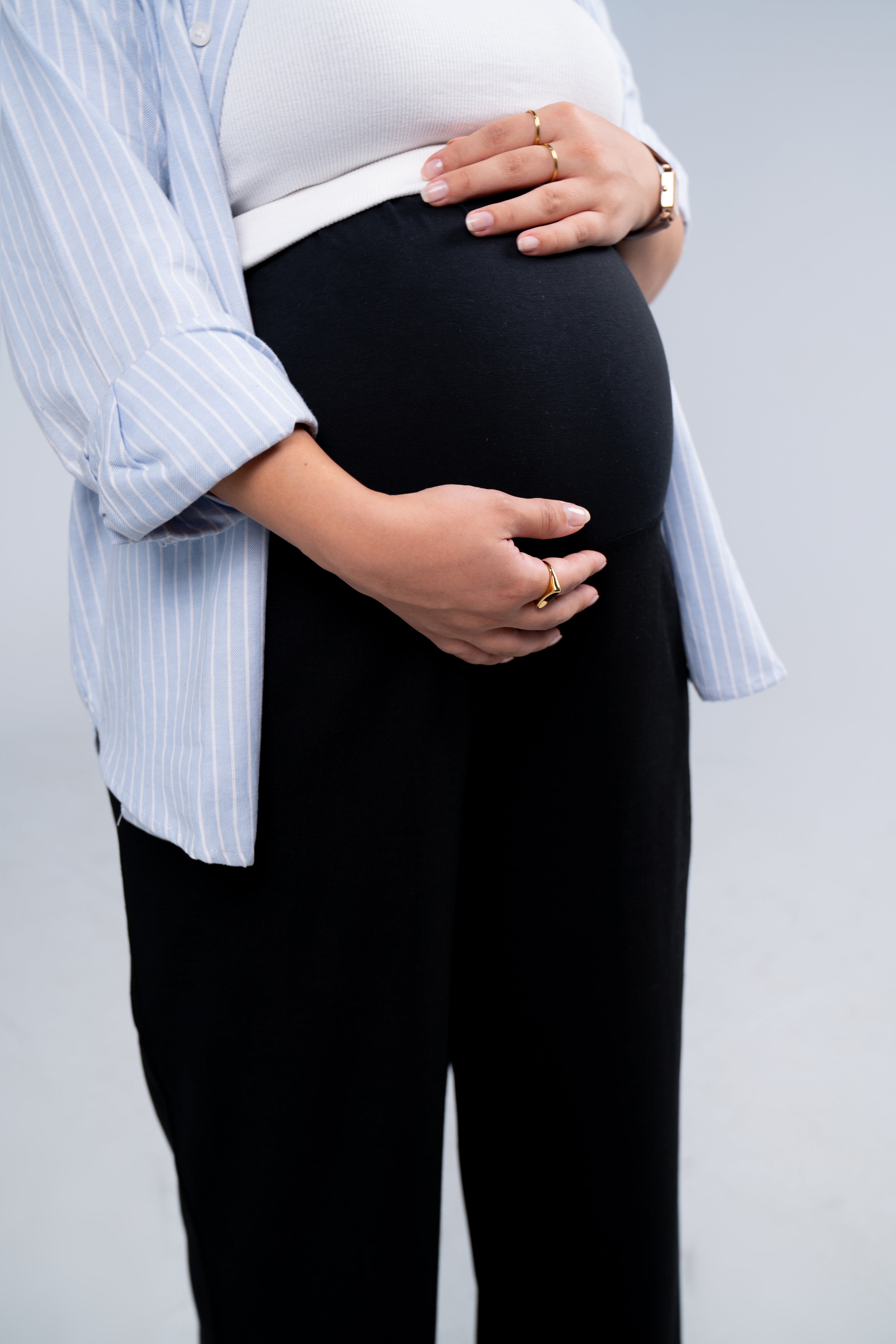 Breathe Mama Pants in Midnight Black, relaxed-fit maternity pants product image 4